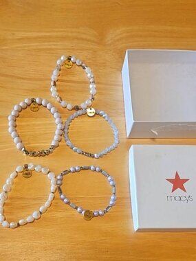 NWT Erimish Beaded Stretch Bracelet Stack (5 Pc Lot) w/ Macy's Gift Box